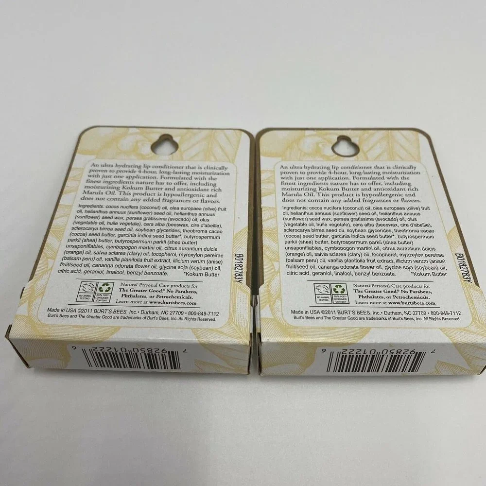 2 x 4.25g Burts Bees Lip Balm Ultra Conditioning